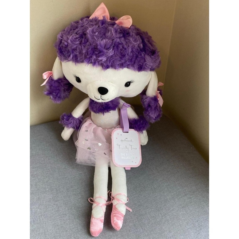 Hallmark Poodle Puppy Dog Plush Purple Stuffed Ballerina Doll Toy Tags sku51